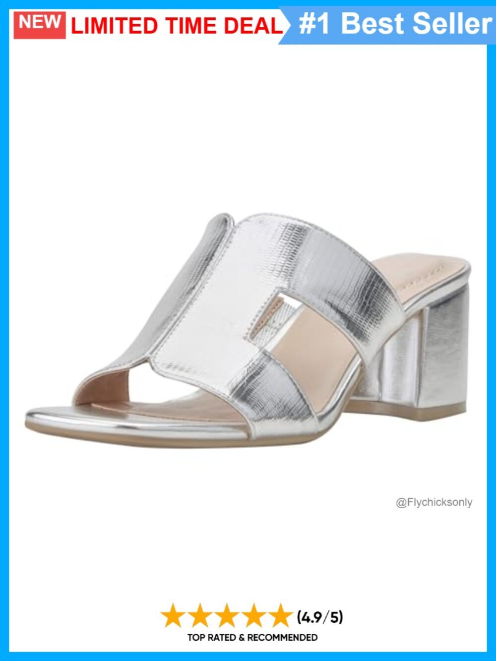 Bandolino Merring Faux Leather Square Toe Slip-On Block Heeled Sandals